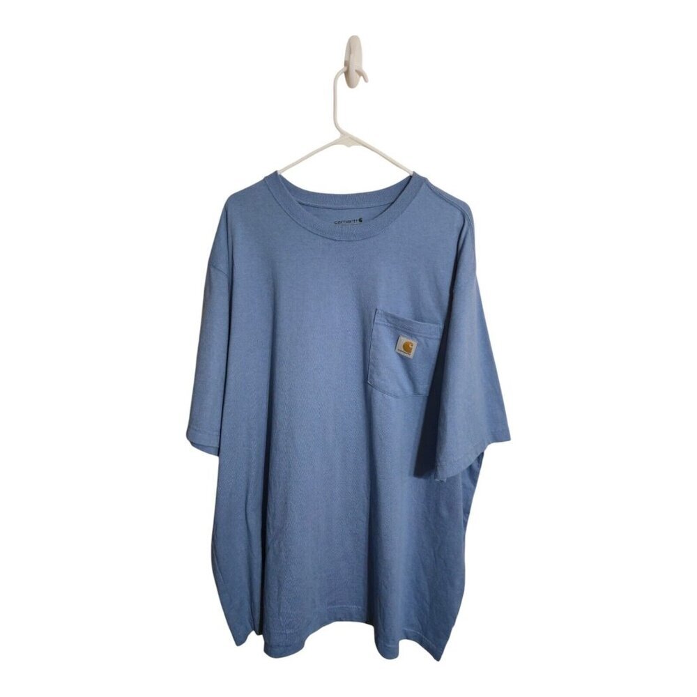 Carhartt Shirt Men 2XL Blue K87-M Pocket Heavyweight Gorpcore Workwear Carpenter